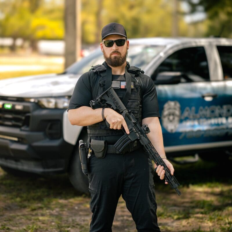 Professional providing healthcare security services
