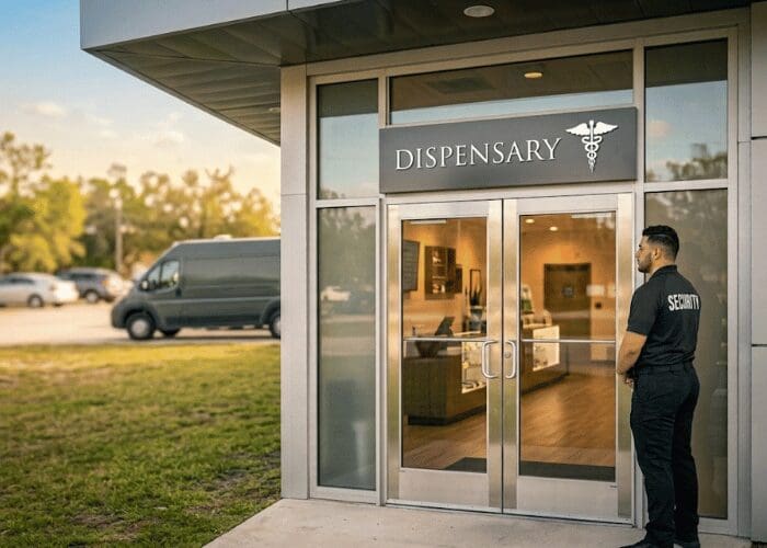 officer at dispensary gate