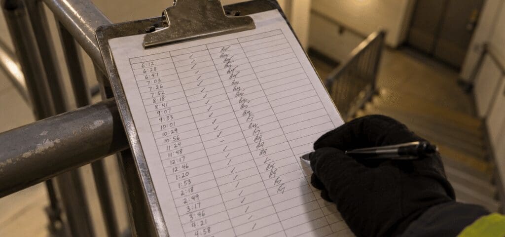 fire watch patrol log clipboard